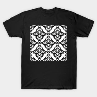 Damask Victorian Black and White T-Shirt